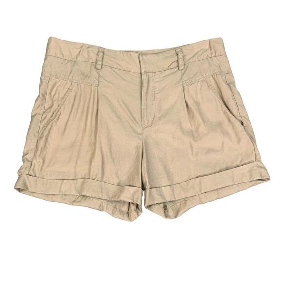 Vince Shorts Womens 8 Biscuit Pleated Front Cuffed Hem High Rise Pockets Casual - Picture 1 of 12